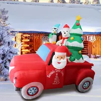शीर्ष गुणवत्ता आउटडोर क्रिसमस की सजावट में पेंगुइन भालू क्रिसमस पेड़ और सांता क्लॉस कार मॉडल गार्डन यार्ड के लिए घर
