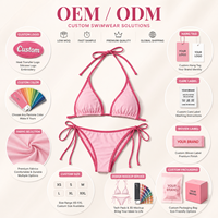 Groothandel op maat gemaakte bikini's met eigen label en digitale print voor merkcollectie, op maat gemaakte bikini's strandkleding