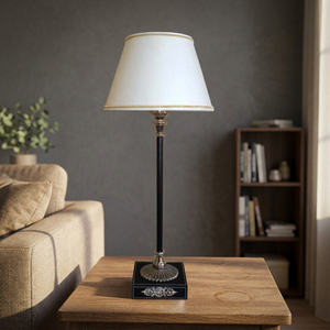 Modern Round Table <b>Lamp</b> Warm White LED Energy Saving Aluminum Body Glass Metal Shade Electric DC Power Supply for Living Room - Product Image 2