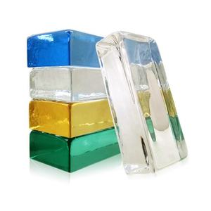 Blocs de verre de construction thermofusible Décorations de bâtiment extérieur <span class=keywords><strong>Briques</strong></span> de verre teinté à bord lisse Best-seller - Product Image 1