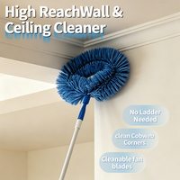 Brosse à toile d'araignée robuste en PP avec manche extensible pour nettoyer les coins et les toiles d'araignée, outil ménager écologique