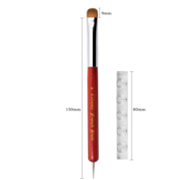 Pinceau français classique à manche en bois rouge, double embout, poils Kolinsky, avec stylo à pois, tailles 8-16, avec support offert