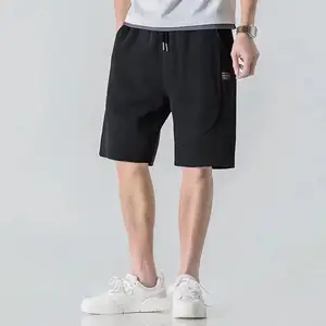 Shorts casuais masculinos de verão, calças de cor sólida de cinco quartos, calças soltas de marca da moda para esportes ao ar livre, calças casuais masculinas