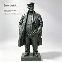 Sculpture artisanale moderne en bronze poli, représentant un vieil homme debout, OEM ODM, taille et couleur personnalisées, pour jardin, cour, bureau, parc, maison
