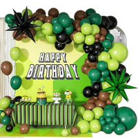 Kit d'arche de ballons sur le thème du safari animalier, guirlande de ballons vert sauge et or pour la décoration de fond de fête d'anniversaire pour enfants