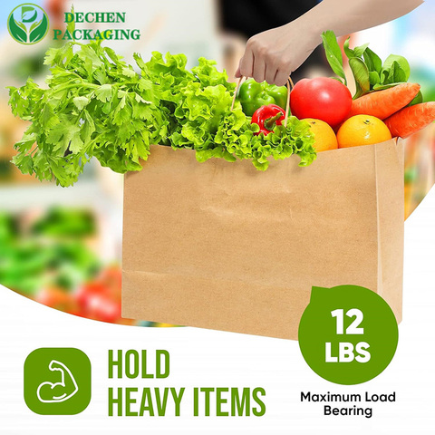 Flat Paper Handle Shopping Bags with Reinforced Bottom