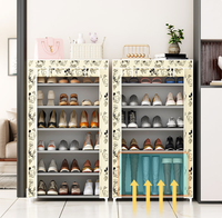 Meuble à chaussures à 10 niveaux avec housse anti-poussière, organisateur de rangement pour chaussures autoportant pour placard