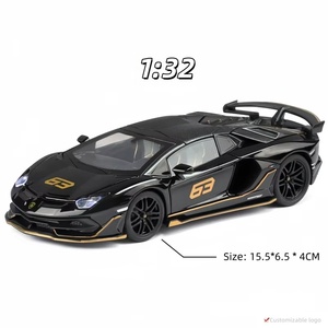 รถโมเดลโลหะ HMB Diecast 1:32 Lambor <span class=keywords><strong>SVJ63</strong></span> พร้อมเสียงและไฟ รถของเล่นแบบดึงหลัง รุ่นรถสปอร์ต สำหรับสะสมและตั้งโชว์ - Product Image 1