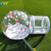 Maison Gonflable Géante Claire Amusante pour Fêtes d'Enfants, Tente Bulle Igloo de Cristal Transparente avec Ballons Gonflables
