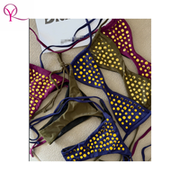 Luxe designer bikini set voor dames, zomer 2026, halternek, thong, spandex/polyester, anti-UV, snel drogend, strandkleding