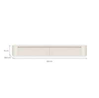 Table de maquillage suspendue personnalisée en couleur noyer/blanc avec deux tiroirs