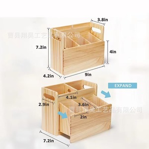 Estante de almacenamiento de madera para encimera de cocina, organizador de utensilios de cocina, soporte extensible para cuchillos y tenedores, multiusos, reutilizable - Product Image 4