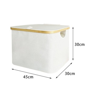 Oxford cloth <b>laundry</b> <b>basket</b>, <b>foldable</b>, luxurious fabric storage <b>basket</b>, Japanese style toy and clothing storage box for home - Product Image 2