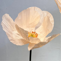 Fleur artificielle géante à fleur unique en papier Poppy, arrangement décoratif moderne et écologique pour l'intérieur, idéal pour les mariages
