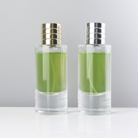 Flacon de parfum en verre cylindrique vide de 75 ml, volume spécial 2,5 oz, avec pulvérisateur, fond épais de luxe