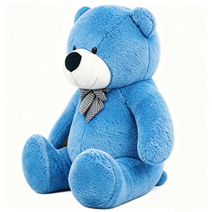 Oso de peluche azul personalizado, oso de peluche azul sentado, peluche suave de oso azul. - Product Image 3