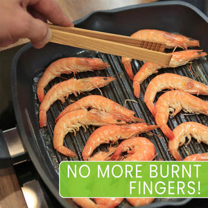 FLYWOD Mini pinces à pain antidérapantes en <span class=keywords><strong>bambou</strong></span> pinces à pain pinces à nourriture pour servir des pinces de cuisine en <span class=keywords><strong>bambou</strong></span> - Product Image 6