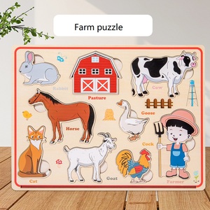 Vente en gros de <span class=keywords><strong>puzzle</strong></span> tridimensionnel pour l'éducation précoce des enfants, jouet en bois pour le trafic d'animaux pour bébés de 1 à 2 ans - Product Image 5
