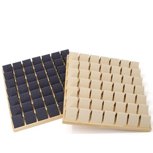 New Style Japanese Korean Solid Wood 49-<b>post</b> square <b>Earring</b> Display Rack Jewelry Display Prop Counter Display Tray - Product Image 3