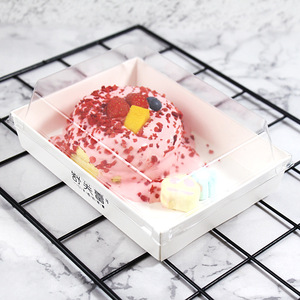 Boîte à salade biodégradable à emporter avec couvercle en plastique et papier kraft pour récipients à gâteaux gaufrés et laminés mats pour <span class=keywords><strong>sushis</strong></span> - Product Image 4