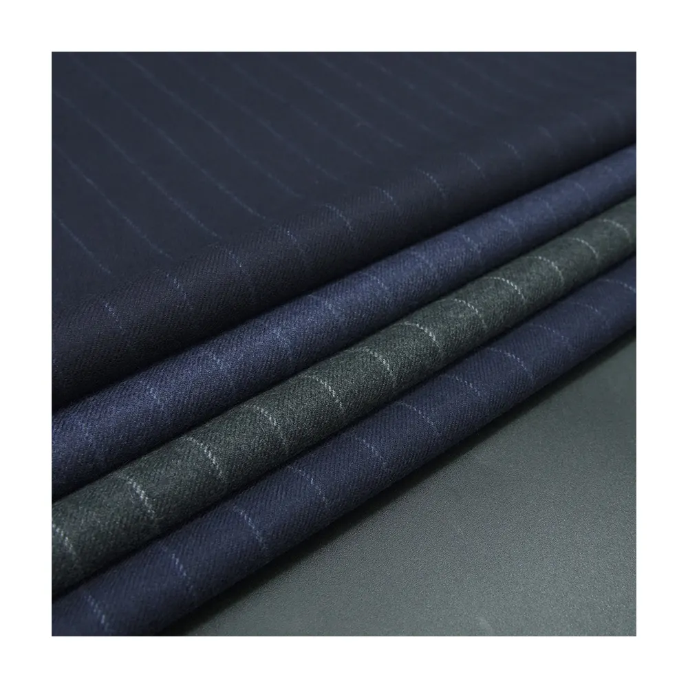 Chất Lượng Cao Cổ Phiếu Worsted Merino Len Phù Hợp Với Sang Trọng Ý Suiting Vải Len Suiting Vải Pha Trộn Vải Người Đàn Ông Phù Hợp Với Sọc