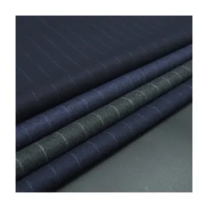 High Quality STOCK Worsted Merino Wool Suit Luxury Italian Suiting Fabric Wool Suiting Fabric Blend Fabric Men Suits STRIPE