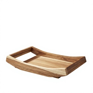 Plateau de service rectangulaire en bois poli, élégant, décoratif, fait main, durable, écologique, taille extra large, compatible lave-vaisselle et micro-ondes - Product Image 6