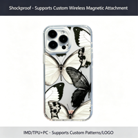 Coque transparente en TPU avec collage artistique de papillons aquarelle, étui de téléphone mignon et souple antichoc pour iPhone 17 16 15 14 13 Pro Max