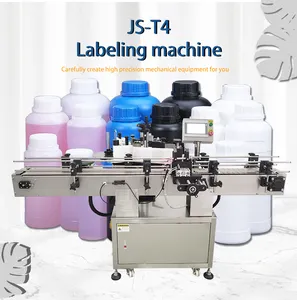 JS-T4B دليل بطاقة لاصقة آلة طباعة آلة وسم تسمية الشائكة آلة ل جولة واحدة الزجاج زجاجة بلاستيكية