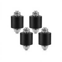 Isolateur de vibrations à double extrémité de type colonne ronde en caoutchouc moulé sur mesure non standard, à vis, noir 30x30 VV