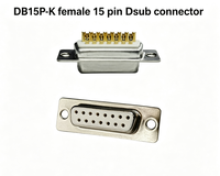 Konektor Betina DB15P-K, Konektor Dsub 15 Pin Rotary Pin Tembaga Padat Berlapis Emas Industri