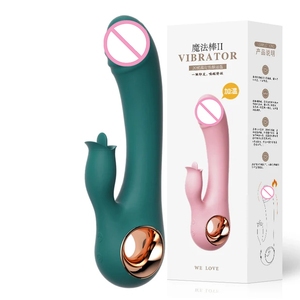 Vibrateur 2-en-1 pour Femme, Machine à Lécher, Stimulateur Clitoridien, <span class=keywords><strong>Vibro</strong></span>-chauffant Point G, Baguette <span class=keywords><strong>Vibro</strong></span>, Suceur Clitoridien Féminin, Jouets Sexuels pour Adultes - Product Image 1