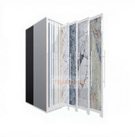 Présentoir coulissant modulaire multi-niveaux pour échantillons de carreaux, facilement accessible, pour dalles de quartz et marbre