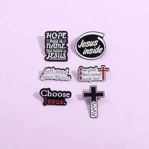Custom Christen Religieuze Broches Bewaart Vintage Emaille Pinnen Kruis Vorm Metalen Revers Badges Voor Kinderen Vrienden - Product Image 1
