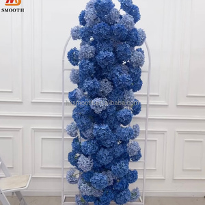 ชุดดอกไฮเดรนเยียสีน้ำเงินรอยัลทำมือจากผ้าไหมเนื้อนุ่ม  ดอกบานเต็ม  สำหรับงานแต่งงาน  งานเลี้ยง  ดอกไม้ประดิษฐ์ - Product Image 2