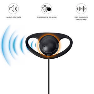 TechSide TSTV Over-Ear Spiral-Cable 2-Pin Microphone Earpiece for <b>Walkie</b> <b>Talkies</b> Compatible with TI-F8+ Made in China - Product Image 2