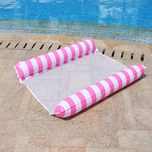 TANYOZHE Inflatable Floating Lounger 122x70cm Striped Design With Netting For <b>Pool</b> Relaxation - Product Image 3