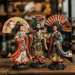 Figurines d'opéra chinois, statues en résine plastique colorées, jouets décoratifs de style folklorique, 12 ans et plus - Product Image 3