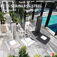 RC15 Spigot d'angle en acier inoxydable 304 résistant à la rouille, design moderne sans cadre et réglable, pour balustrades en verre de piscine, installation facile