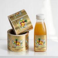 Étiquettes autocollantes personnalisées imperméables pour bouteilles de jus, rouleaux d'autocollants en vinyle imprimés pour l'emballage alimentaire, autocollants pour contenants de boissons
