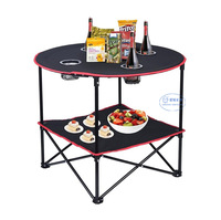 Table pliante légère et portable Dipper Camping avec filet de rangement en maille