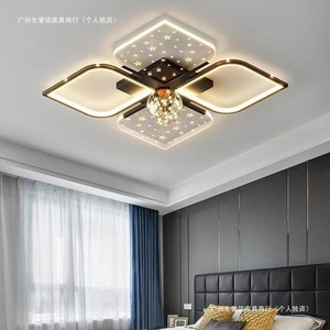 Ceiling <b>Light</b> For Master Bedroom <b>Led</b> Modern Square Design With <b>Star</b> Pattern And Crystal Ball Decorative Lighting For Home Use - Product Image 1