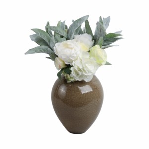 Vaso ovale smaltato moderno in gres porcellanato per decorare soggiorno, camera da letto, ufficio e tavolo. - Product Image 2