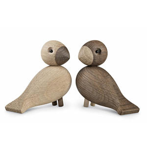 Figurines d'oiseaux en bois, oiseaux en bois modernes, ornements d'oiseaux en bois sculptés à la main - Product Image 2