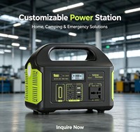 Stasiun Daya Portabel 500W Gelombang Sinus Murni Baterai LiFePO4 Multi-Output Cadangan Daya Darurat untuk Senter Baterai Eksternal