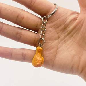 Llavero de resina con diseño de pierna de pollo frito de dibujos animados, mini juguete de comida, colgante para bolso, accesorios DIY, regalo para eventos - Product Image 6