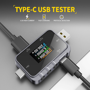 FNIRSI <span class=keywords><strong>FNAC</strong></span>-28 Testeur USB Type-C 2 en 1 6.5A Voltmètre numérique Ampèremètre Testeur de tension et de courant Ampèremètre Chargeur de batterie externe - Product Image 3