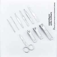 Ensemble de coupe-ongles portable de luxe en acier inoxydable 3 en 1, 10 pièces, boîte à outils de manucure et pédicure, emballage personnalisé avec logo