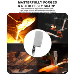 Couteau de chef de cuisine chinois à manche forgé durable et tranchant en acier inoxydable couperet pour viande de boucher et légumes vente en gros - Product Image 3