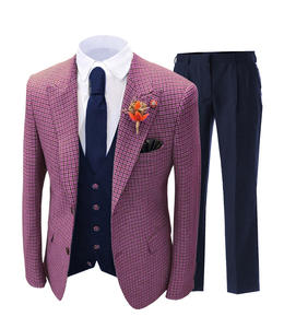 Costumes pour hommes 3 pièces personnalisés robe de mariée performance banquet scène chœur <span class=keywords><strong>blazer</strong></span> à <span class=keywords><strong>carreaux</strong></span> ensemble de costumes pantalon et gilet - Product Image 5